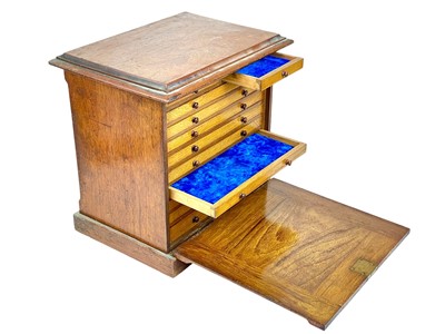 Lot 131 - A mahogany collectors coin cabinet.