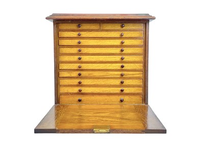 Lot 131 - A mahogany collectors coin cabinet.