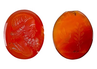 Lot 162 - Two Roman carnelian gemstone intaglios.