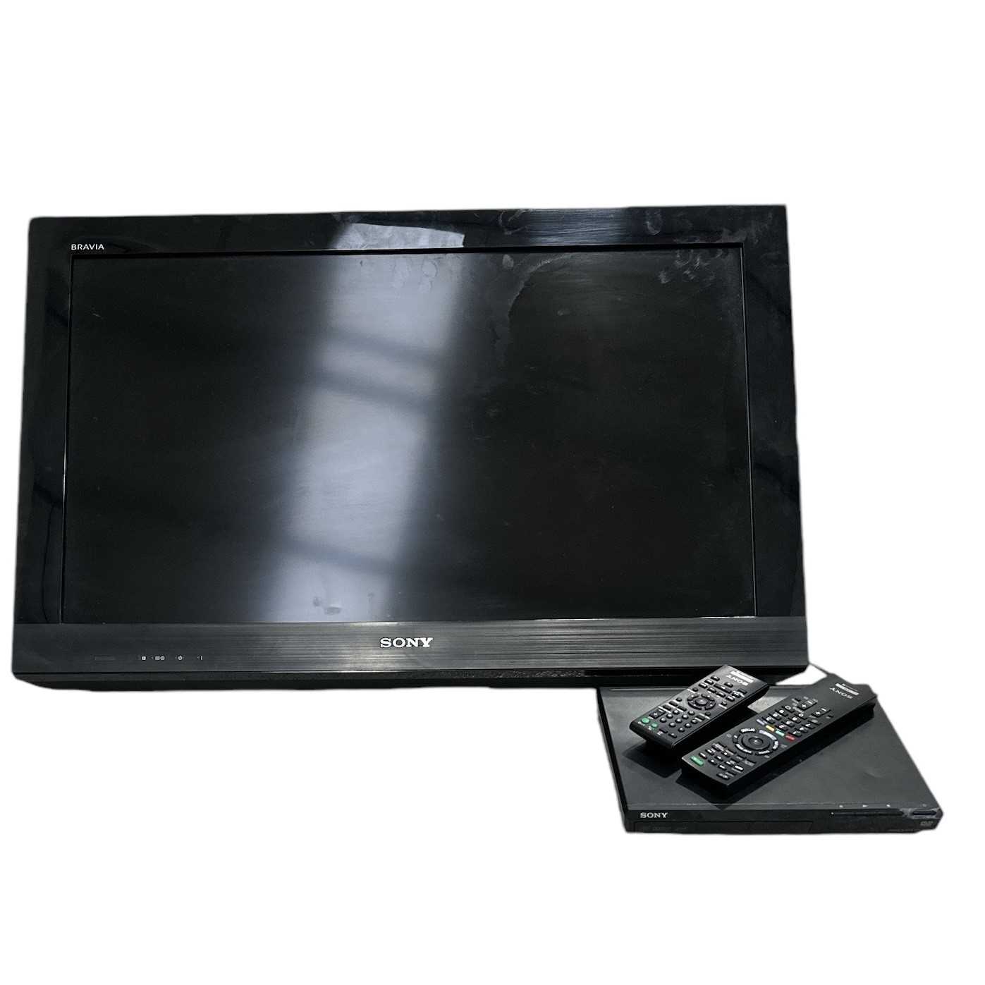 Lot 163 - A Sony Bravia 32" TV and a Sony DVD player,...
