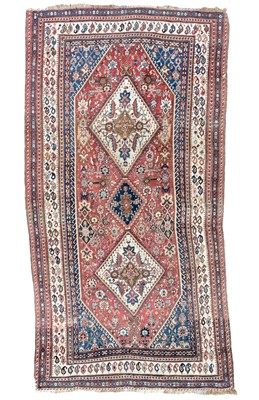 Lot 608 - A Ghasghai rug, South West Persia, circa 1900.