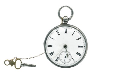 Lot 8 - A silver cased fusee verge key wind open face pocket watch.