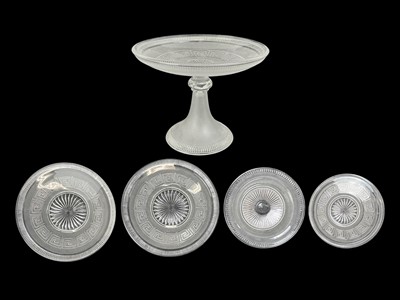 Lot 400 - A 19th century Molineaux & Webb pressed glass part dessert service.