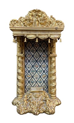 Lot 174 - A carved wood and gilt gesso baroque period tabor monstrance stand/throne.