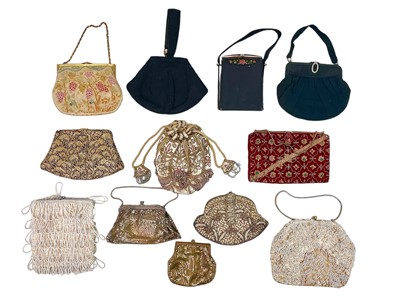 Lot 512 - A collection of twelve 20th century evening clutch bags and clasp purses.