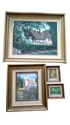 Lot 77 - P. SERVICE, four works, all oil on board, the...