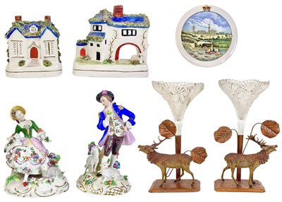 Lot 421 - A Sitzendorf porcelain figure of a shepherdess.