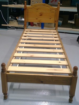 Lot 11 - A Pine, Single Bed. The Frame measures 100cm...