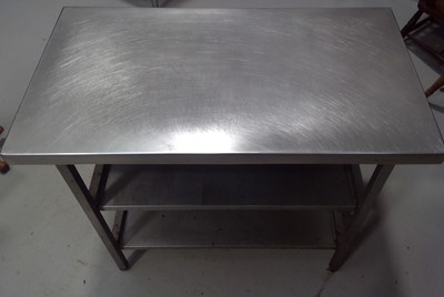 Lot 10 - A Stainless Steel, Prep Table. The Table...