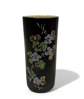 Lot 20 - A Marazion Pottery cylindrical vase decorated...