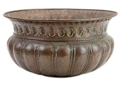 Lot 1093 - A Dutch copper jardiniere.