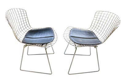 Lot 1033 - After Harry Bertoia, two chrome wire chairs.