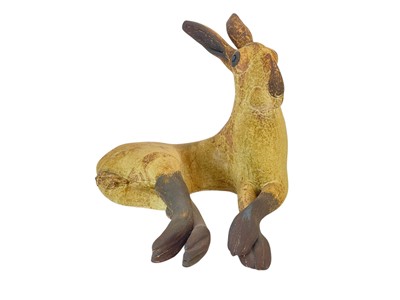 Lot 298 - A Michelle Cowmeadow studio pottery hare.