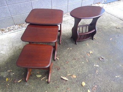 Lot 114 - A Nest of Tables and a Magazine Rack.