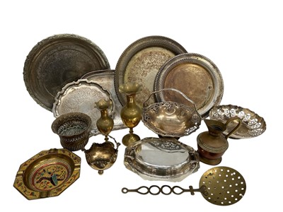 Lot 106 - A collection of silver plate and brassware.