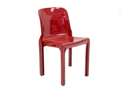 Lot 1146 - Vico Magistretti for Artemide, a red plastic chair-Selene.