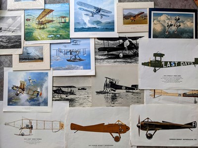 Lot 144 - Collection of aviation related prints, some...