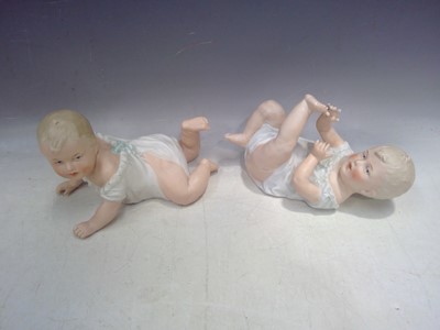 Lot 132 - Two, German Bisque, Piano Babies. The Babies...