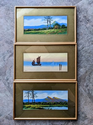 Lot 136 - Three original paintings, mixed media, signed,...