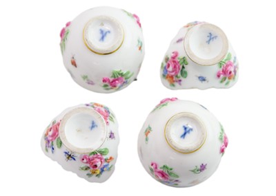 Lot 489 - A rare pair of Meissen sake cups on stands.