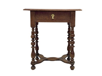 Lot 1176 - A William & Mary period oak side table.