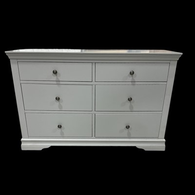 Lot 150 - A modern grey six-drawer chest, 126cm wide,...