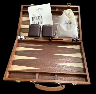 Lot 7 - A Jaques of London backgammon set with a 36cm...