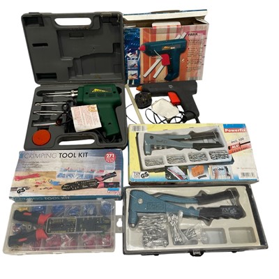 Lot 159 - A Parkside soldering iron, glue gun (untested)...