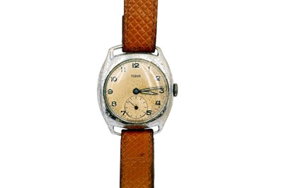 Lot 206 - TUDOR - A 1940's nickel cased gentleman's mid-sized manual wind wristwatch.