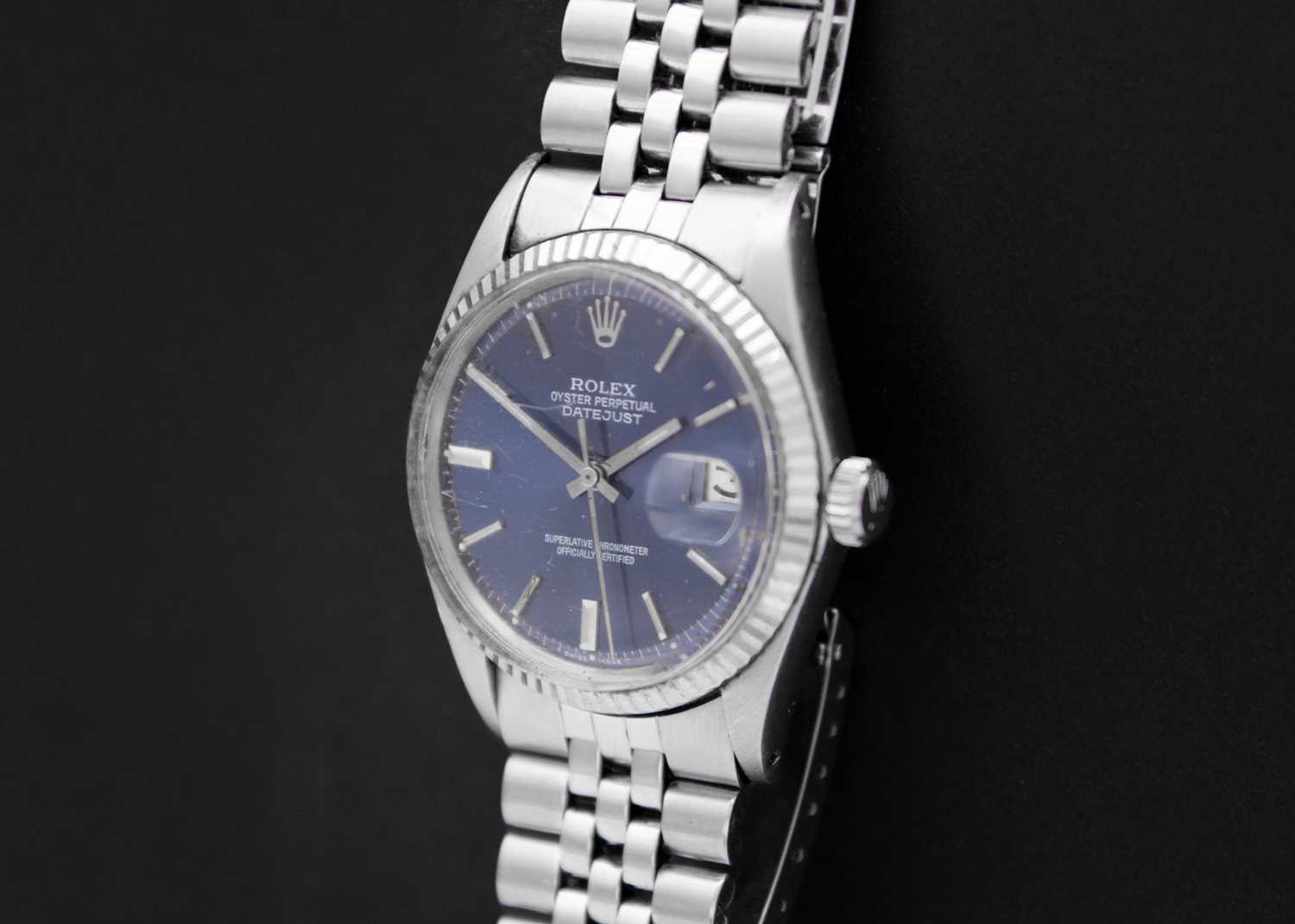 Lot 73 - ROLEX - An Oyster Perpetual Datejust gentleman's steel and white gold wristwatch, ref. 1601.