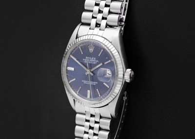 Lot 73 - ROLEX - An Oyster Perpetual Datejust gentleman's steel and white gold wristwatch, ref. 1601.