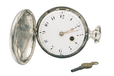 Lot 11 - A George III silver cased fusee verge full hunter pocket watch.