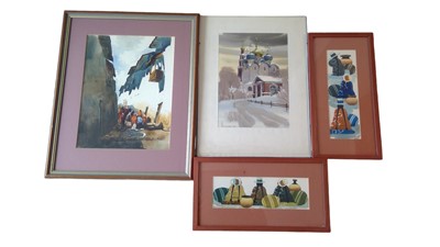 Lot 120 - Three Peruvian watercolours, two signed...