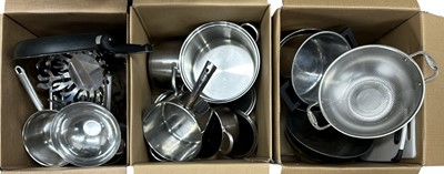 Lot 64 - Three boxes of quality kitchenware.