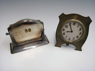 Lot 2029 - A heavy engine turned silver strut desk...