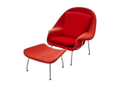 Lot Designed by Eero Saarinen (1910-1961) A Womb chair and ottoman.