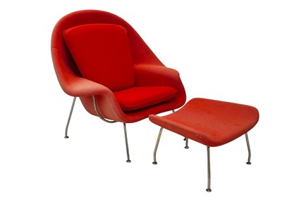Lot 1061 - After a design by Eero Saarinen (1910-1961) A Womb chair and ottoman.