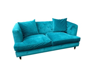 Lot 16 - A John Lewis, Two Seater Sofa. In Teal, the...