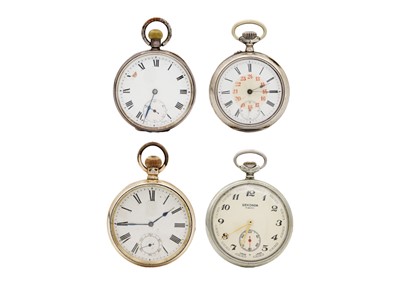 Lot 220 - A selection of four crown wind pocket watches.