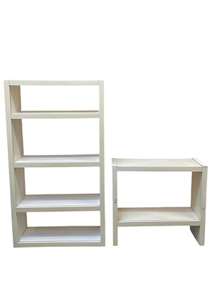 Lot 1077 - Two Artemide plastic adjustable bookcases.