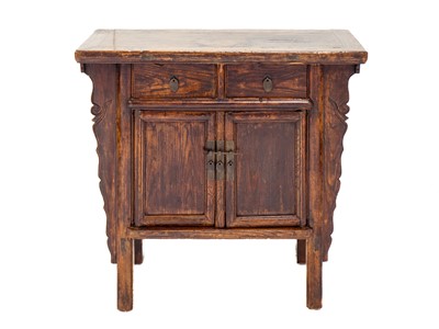 Lot 1035 - A Chinese elm side cabinet.