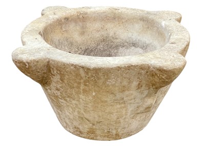 Lot 1226 - A large white marble mortar.