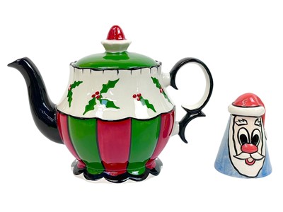 Lot 364 - A Lorna Bailey Pottery Novelty Christmas teapot and cover.