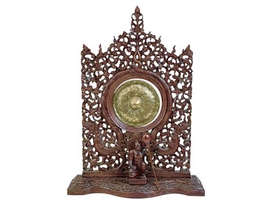 Lot 504 - A Burmese carved hardwood gong.