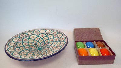 Lot 116 - A handpainted Morrocan bowl (31cm in diameter)...