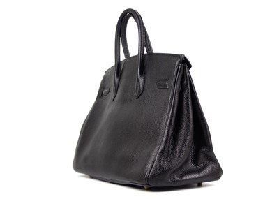 Lot 302 - HERMES - A Birkin 35 black Togo leather retourne handbag, circa 2010