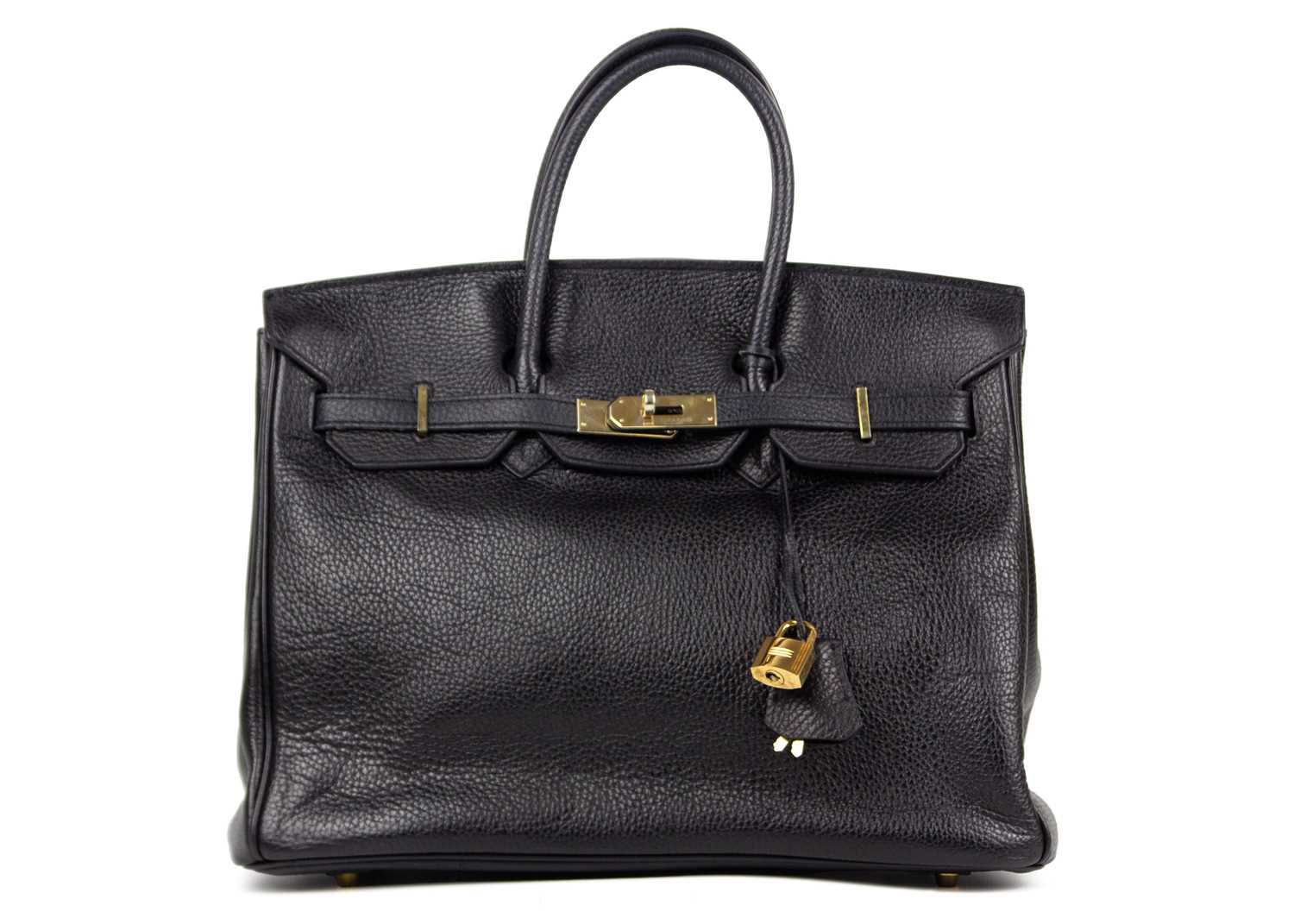 Lot 302 - HERMES - A Birkin 35 black Togo leather retourne handbag, circa 2010