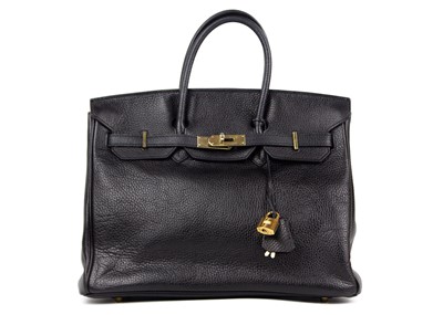 Lot 302 - HERMES - A Birkin 35 black Togo leather retourne handbag, circa 2010