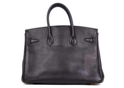 Lot 302 - HERMES - A Birkin 35 black Togo leather retourne handbag, circa 2010