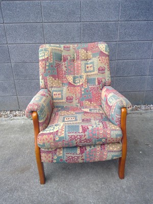 Lot 58 - A colourful High-Back Armchair. It measures...